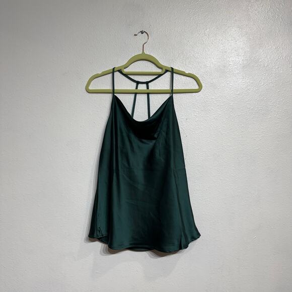 Pleione Green Satin Cami Blouse Sz M - Picture 2 of 11